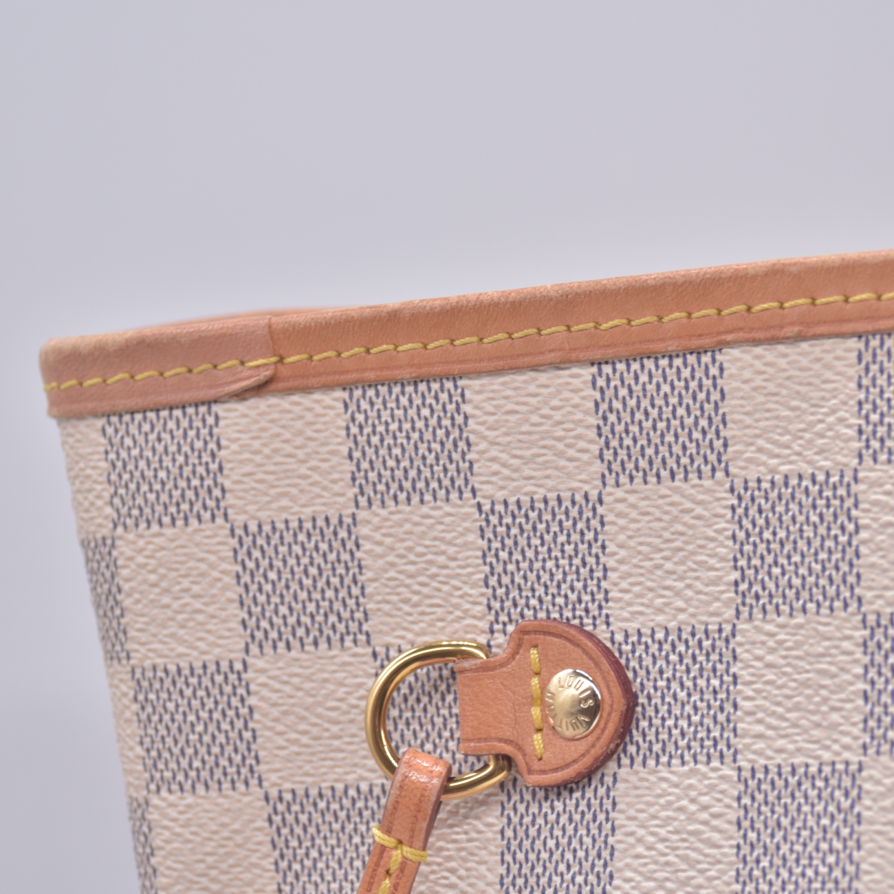 $2240 2018 Louis Vuitton Damier Azur Neverfull MM with Pouch SD1118 10021110