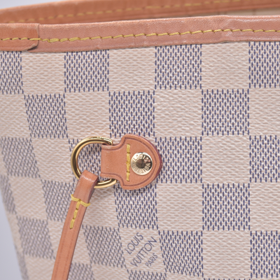 $2240 2018 Louis Vuitton Damier Azur Neverfull MM with Pouch SD1118 10021110
