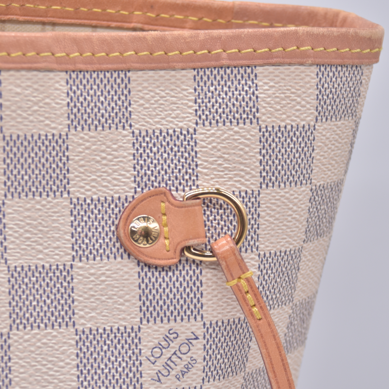 $2240 2018 Louis Vuitton Damier Azur Neverfull MM with Pouch SD1118 10021110