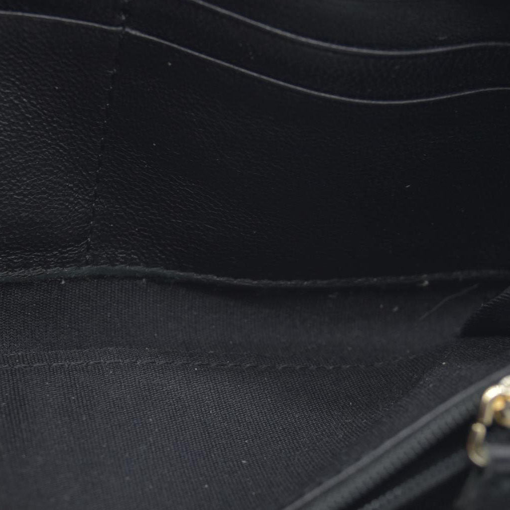 JIMMY CHOO Zip Around Leather Long Wallet Black with Star Studs