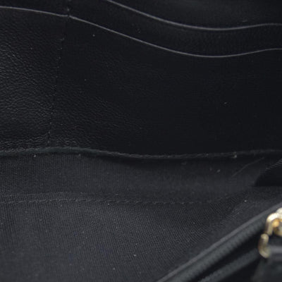 JIMMY CHOO Zip Around Leather Long Wallet Black with Star Studs