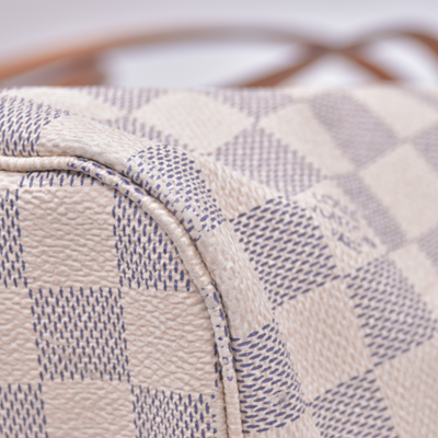 $2240 2018 Louis Vuitton Damier Azur Neverfull MM with Pouch SD1118 10021110