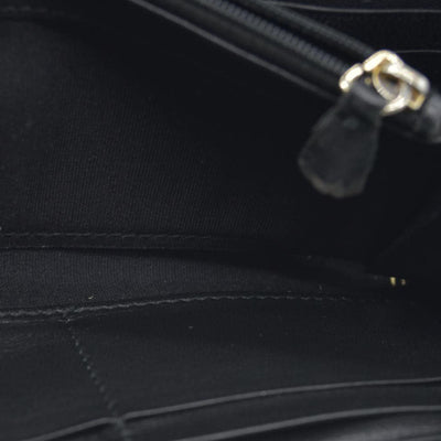 JIMMY CHOO Zip Around Leather Long Wallet Black with Star Studs