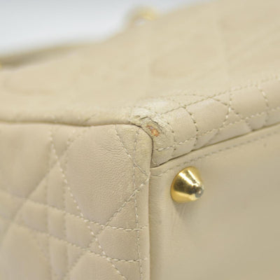 $7000 Christian Dior Large Lady Dior Beige 1997