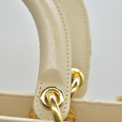 $7000 Christian Dior Large Lady Dior Beige 1997