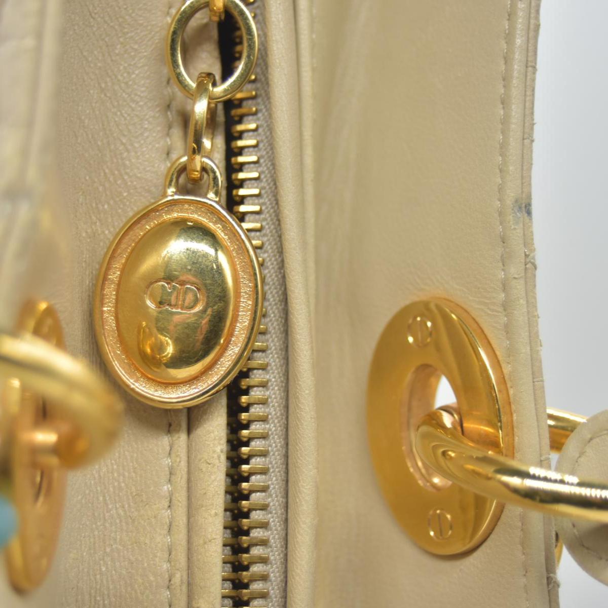 $7000 Christian Dior Large Lady Dior Beige 1997