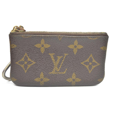 Louis Vuitton Monogram Pochette Cles Wallet Coin Purse Brown