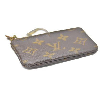 Louis Vuitton Monogram Pochette Cles Wallet Coin Purse Brown