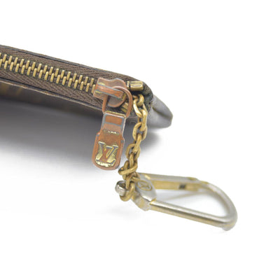 Louis Vuitton Monogram Pochette Cles Wallet Coin Purse Brown