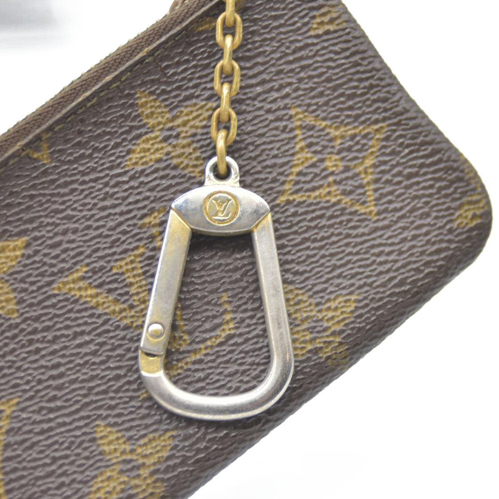 Louis Vuitton Monogram Pochette Cles Wallet Coin Purse Brown