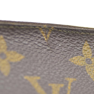Louis Vuitton Monogram Pochette Cles Wallet Coin Purse Brown