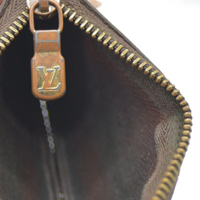 Louis Vuitton Monogram Pochette Cles Wallet Coin Purse Brown