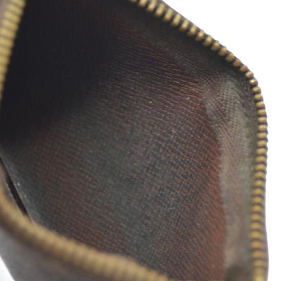 Louis Vuitton Monogram Pochette Cles Wallet Coin Purse Brown