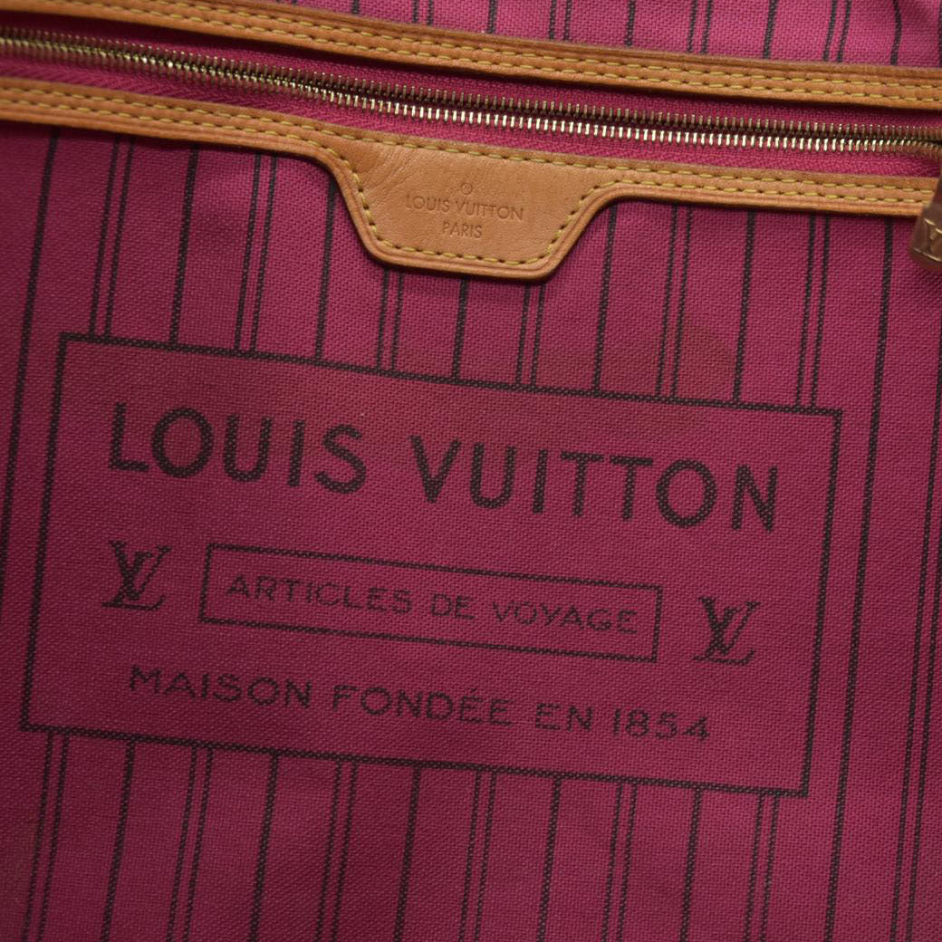 AUCTION $2240 Louis Vuitton  Monogram Neverfull GM Pivoine Pink Interior