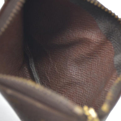 Louis Vuitton Monogram Pochette Cles Wallet Coin Purse Brown