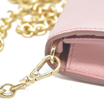 Prada  Saffiano Cahier Chain Wallet Petalo