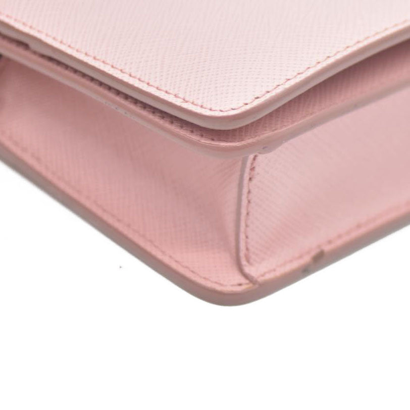 Prada  Saffiano Cahier Chain Wallet Petalo