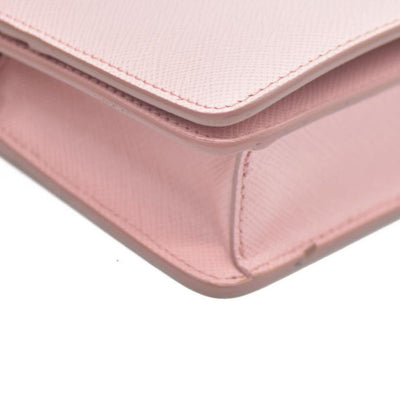 Prada  Saffiano Cahier Chain Wallet Petalo