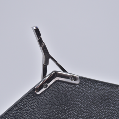 $2850 2019 SAINT LAURENT Grain De Poudre Monogram Cassandra Clasp Bag Black 10021090