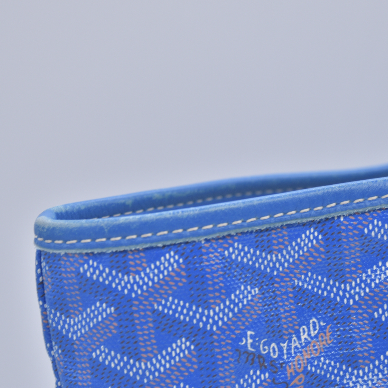 $1890 2015 Goyard Goyardine Saint Louis PM Sky Blue 10021130