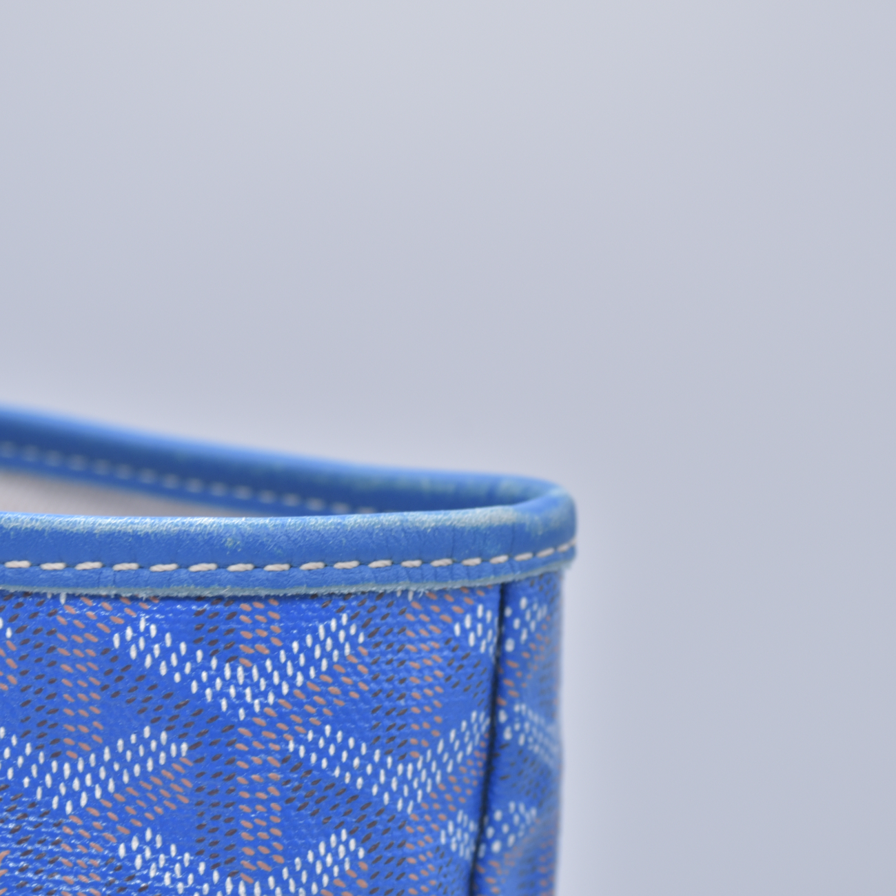 $1890 2015 Goyard Goyardine Saint Louis PM Sky Blue 10021130