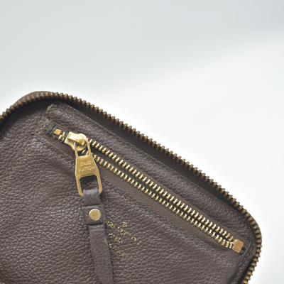 $820 2012 TS2152 Louis Vuitton Terre Monogram Empreinte Leather Secret Compact Wallet