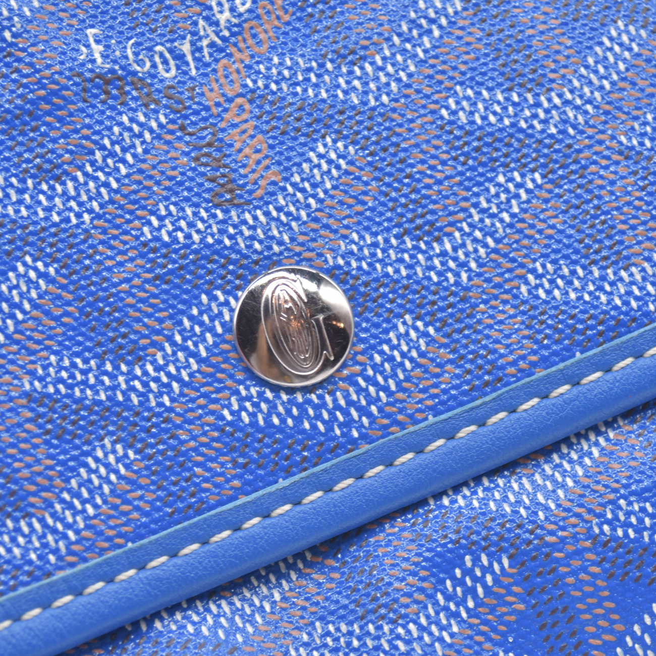 $1890 2015 Goyard Goyardine Saint Louis PM Sky Blue 10021130