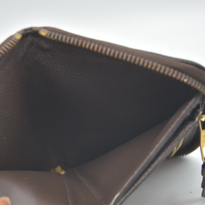 $820 2012 TS2152 Louis Vuitton Terre Monogram Empreinte Leather Secret Compact Wallet