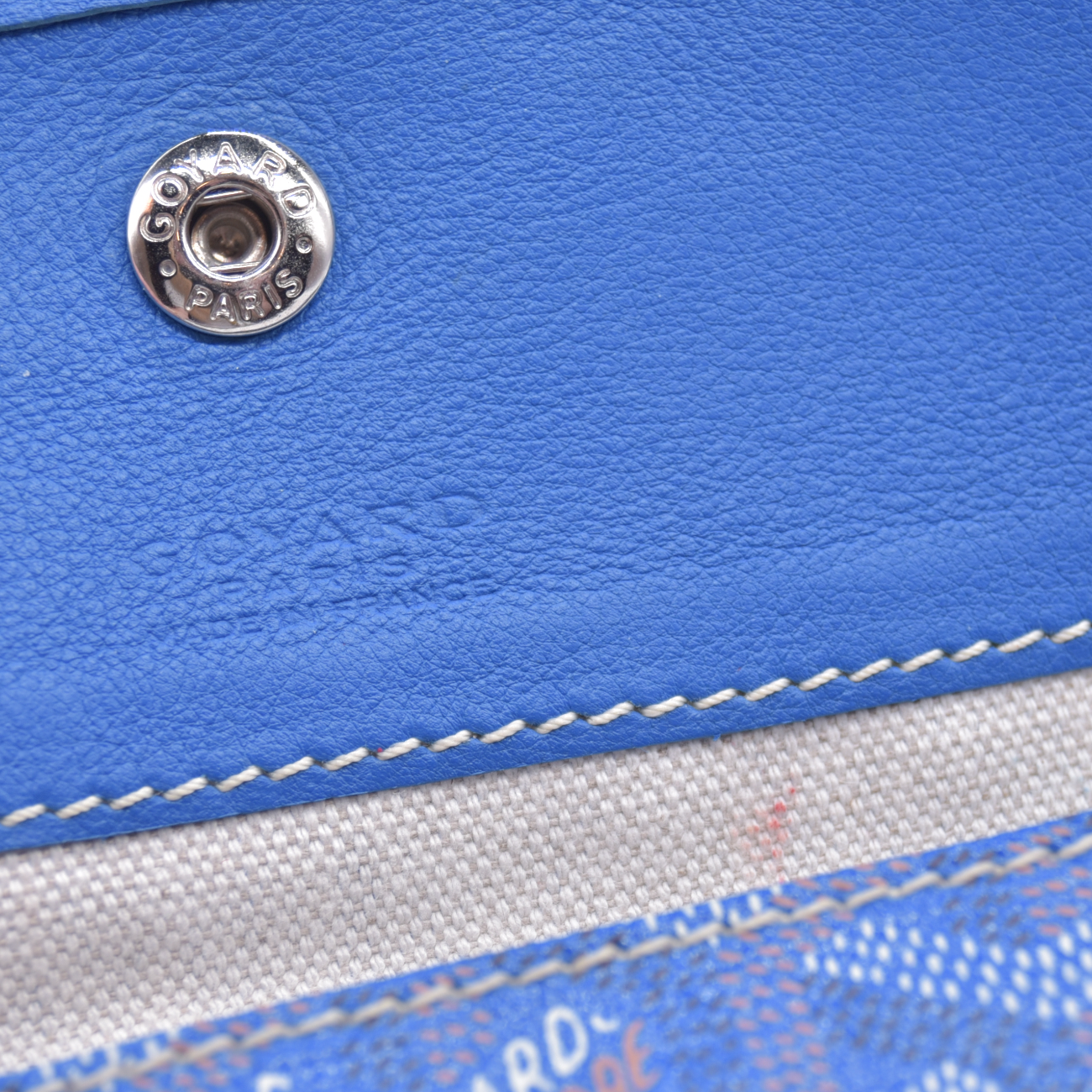 $1890 2015 Goyard Goyardine Saint Louis PM Sky Blue 10021130