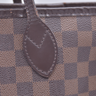 $2240 2018 Louis Vuitton Damier Ebene Neverfull MM Rose Ballerine with Pouch 10021111 SD2168