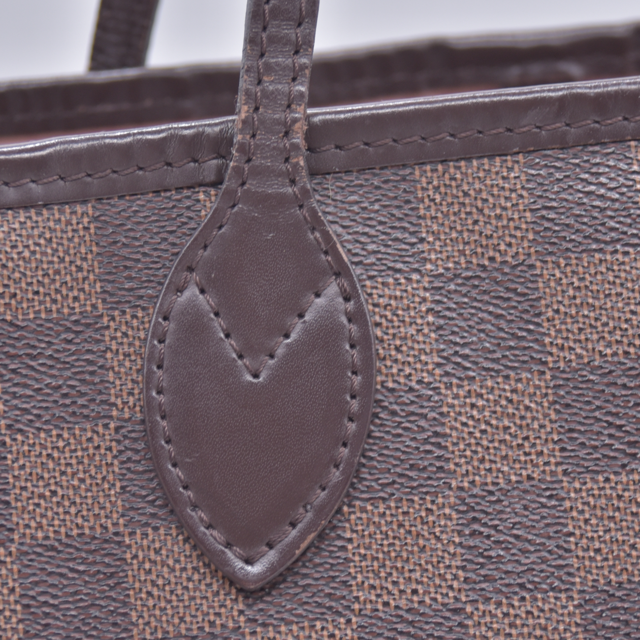 $2240 2018 Louis Vuitton Damier Ebene Neverfull MM Rose Ballerine with Pouch 10021111 SD2168