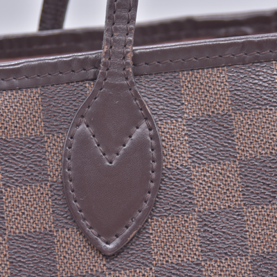 $2240 2018 Louis Vuitton Damier Ebene Neverfull MM Rose Ballerine with Pouch 10021111 SD2168