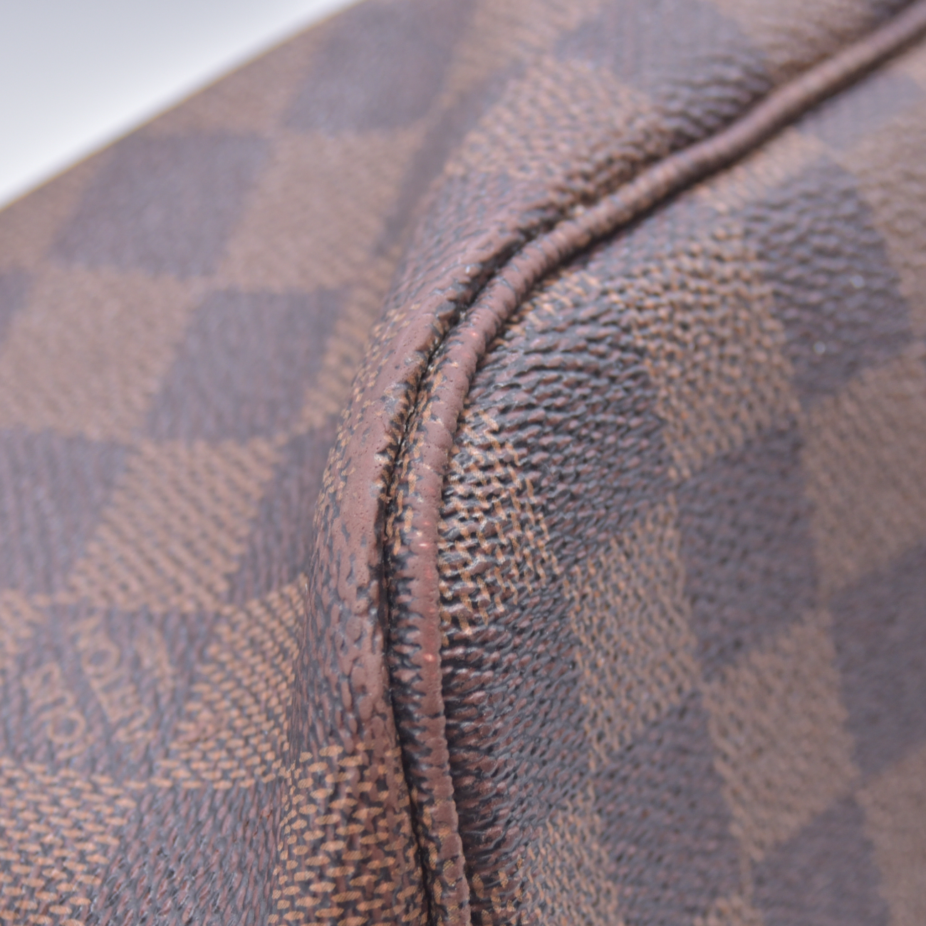 $2240 2018 Louis Vuitton Damier Ebene Neverfull MM Rose Ballerine with Pouch 10021111 SD2168