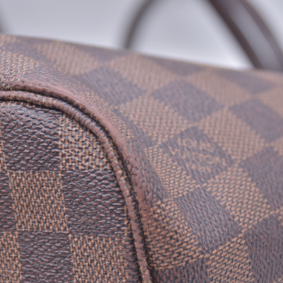 $2240 2018 Louis Vuitton Damier Ebene Neverfull MM Rose Ballerine with Pouch 10021111 SD2168
