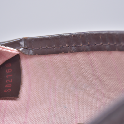 $2240 2018 Louis Vuitton Damier Ebene Neverfull MM Rose Ballerine with Pouch 10021111 SD2168