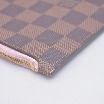 $2240 2018 Louis Vuitton Damier Ebene Neverfull MM Rose Ballerine with Pouch 10021111 SD2168