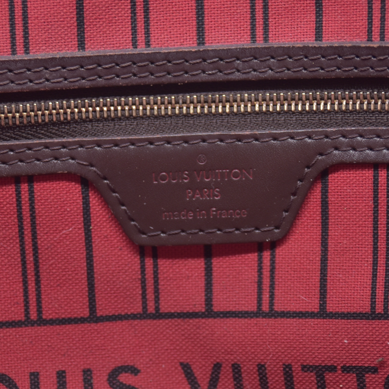 $2240 2015 Louis Vuitton Damier Ebene Neverfull MM with Pouch SF5105 10021107
