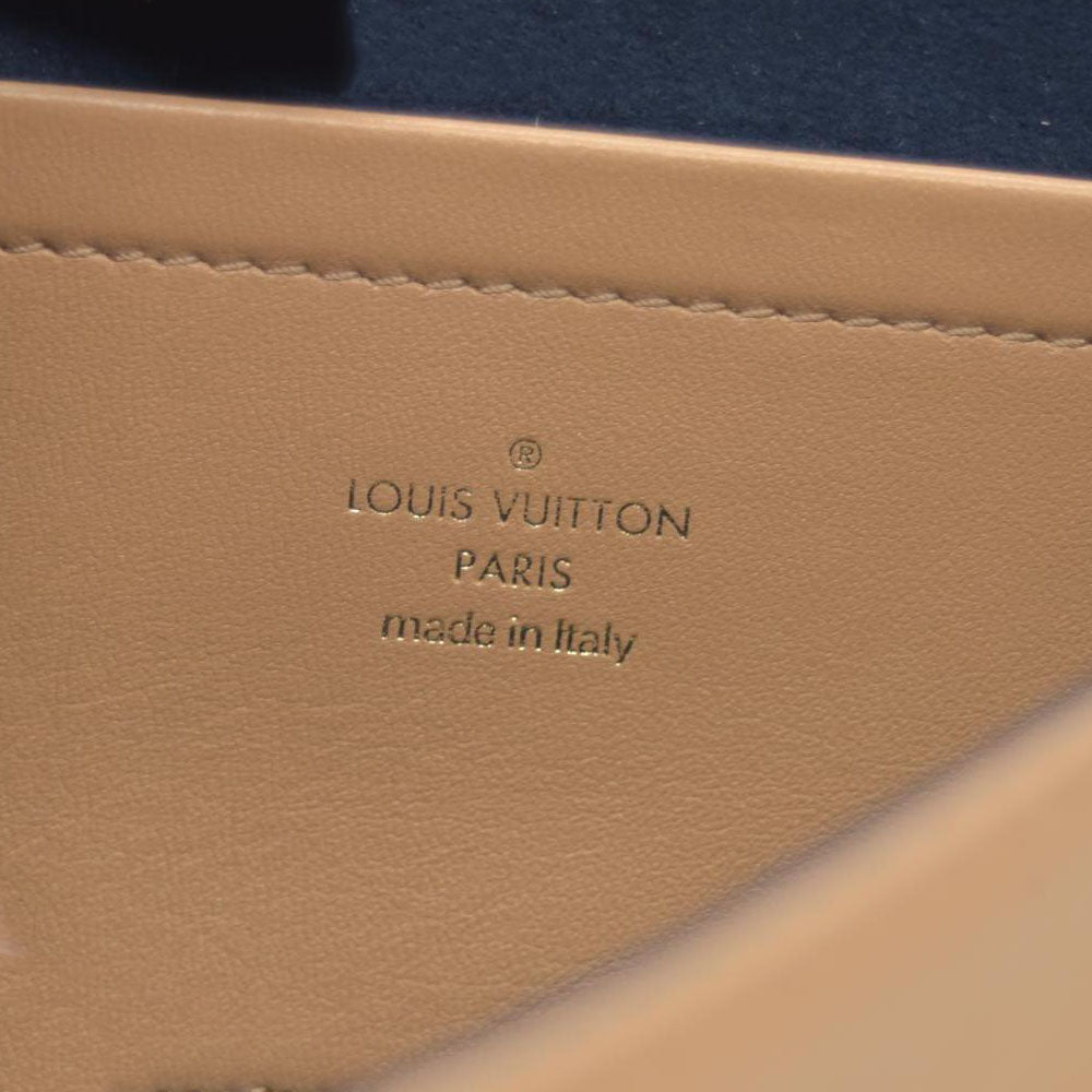 $3150 Louis Vuitton Lambskin Embossed Monogram Pochette Coussin Camel Color Transfer
