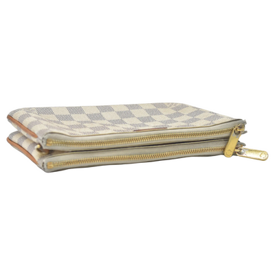 $1350 Louis Vuitton Damier Azur Double Zip Pochette 10019517