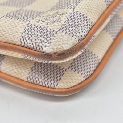 $1350 Louis Vuitton Damier Azur Double Zip Pochette 10019517