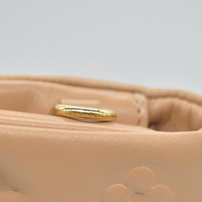 $3150 Louis Vuitton Lambskin Embossed Monogram Pochette Coussin Camel 10020376