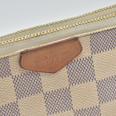$1350 Louis Vuitton Damier Azur Double Zip Pochette 10019517