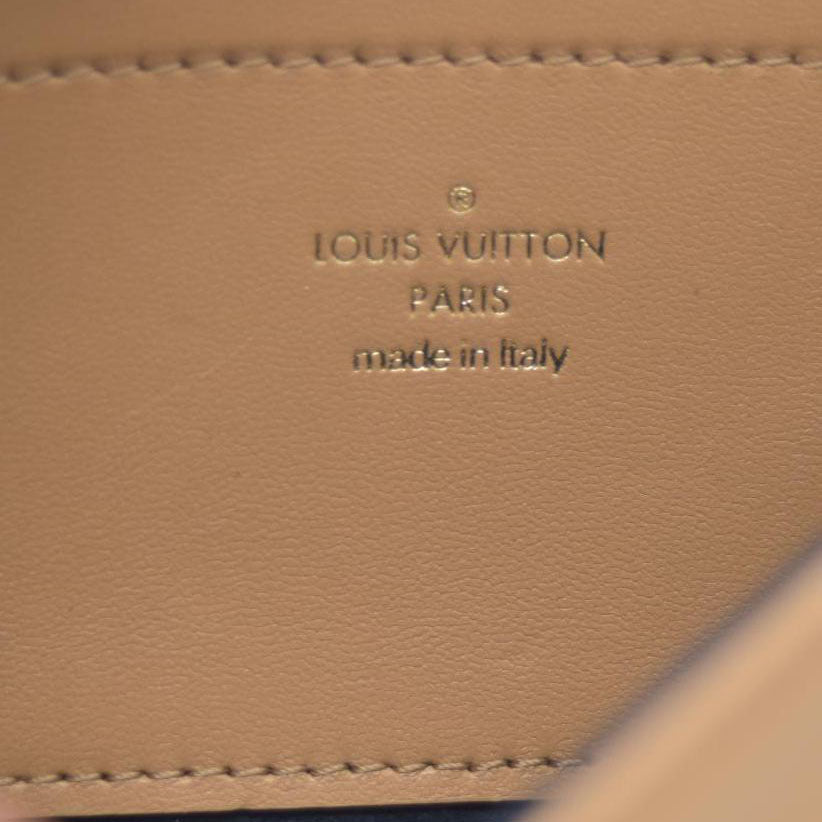 $3150 Louis Vuitton Lambskin Embossed Monogram Pochette Coussin Camel