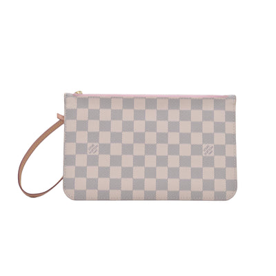 $600 Louis Vuitton Damier Azur Neverfull MM GM Pochette Rose Ballerine RFID CONSIGNMENT