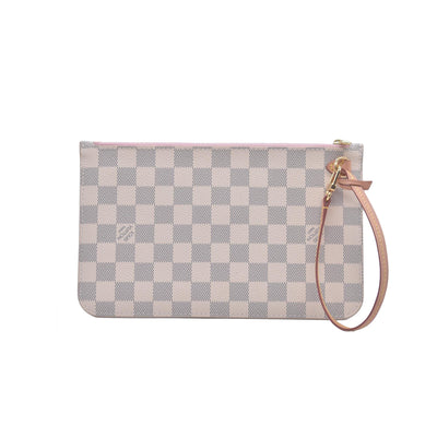 $600 Louis Vuitton Damier Azur Neverfull MM GM Pochette Rose Ballerine RFID CONSIGNMENT