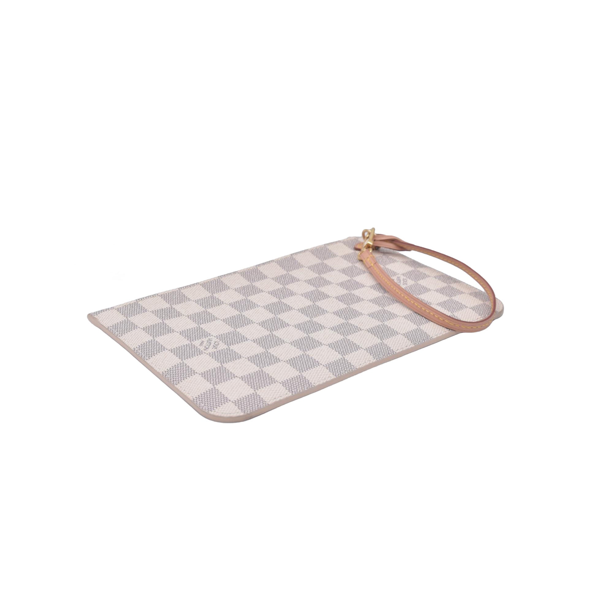 $600 Louis Vuitton Damier Azur Neverfull MM GM Pochette Rose Ballerine RFID CONSIGNMENT