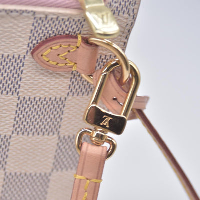 $600 Louis Vuitton Damier Azur Neverfull MM GM Pochette Rose Ballerine RFID CONSIGNMENT