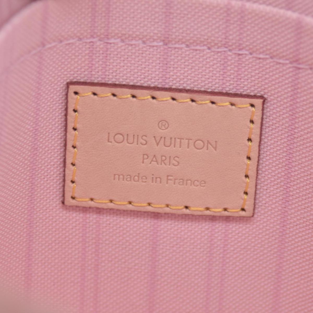 $600 Louis Vuitton Damier Azur Neverfull MM GM Pochette Rose Ballerine RFID CONSIGNMENT