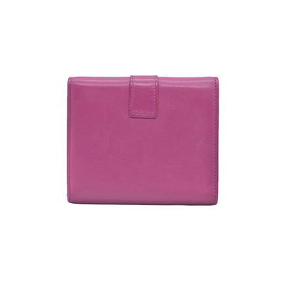 $400 Saint Laurent Classic Y Compact Trifold Wallet Fuchsia CONSIGNMENT