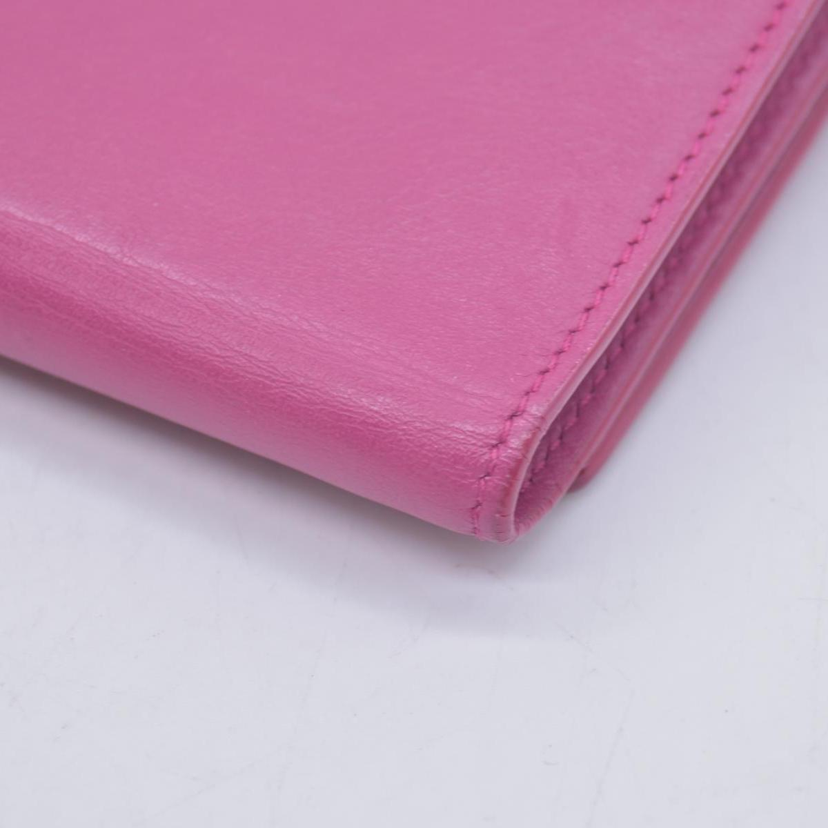 $400 Saint Laurent Classic Y Compact Trifold Wallet Fuchsia CONSIGNMENT